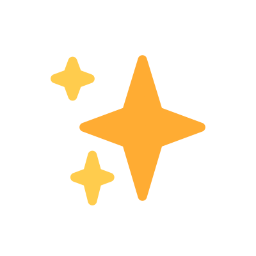 A logo indicating sparkles